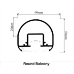 Round Balcony 60mm 26017