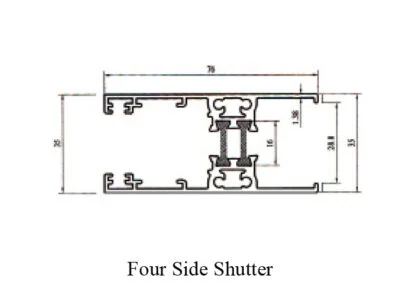 10.5cm Sliding Four Side Shutter