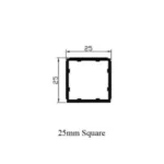 Aluminium Square Tube 25x25mm 12682
