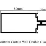 Curtain Wall Profile 50x80cm for Double Glaze 45007