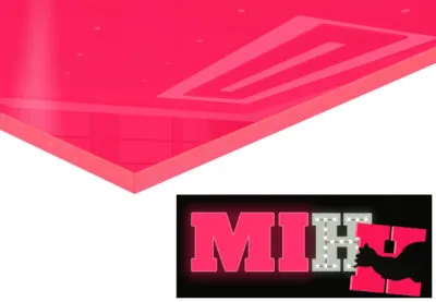 Dark Pink Cast Acrylic Sheet Light Pass