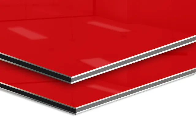 Glossy Red Aluminium Composite Panel ACP Wall Cladding Sheet