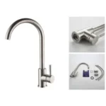 Kitchen Sink Mixer Tap Single Lever A4590 Brush Finish Stainless Steel 304