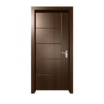 Mahogany Veneer Door Router Design with Red Meranti Wood Frame
