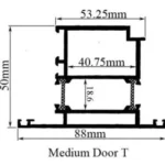 Medium Door T Profile TB Hinge Series Gulf Extrusion