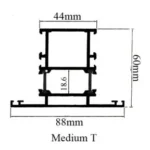 Medium T Profile TB Hinge Series Gulf Extrusion