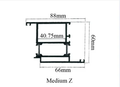 Medium Z Profile TB Hinge Series Gulf Extrusion
