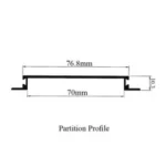 Partition Glass Profile Clip Mill Finish 50004