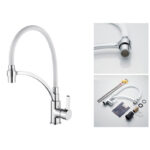 Single Lever White Sink Mixer / Tap with Swivel Spout A4890G-3